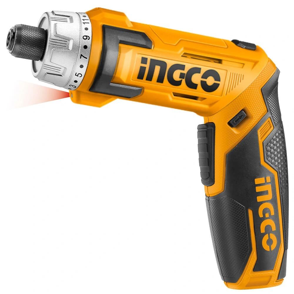 Máy bắn vít pin 8V Ingco CSDLI0801, đầu lục giác 1/4 inch Máy vặn vít cầm tay kèm mũi siết vít 25mm, mũi từ và mũi khoan