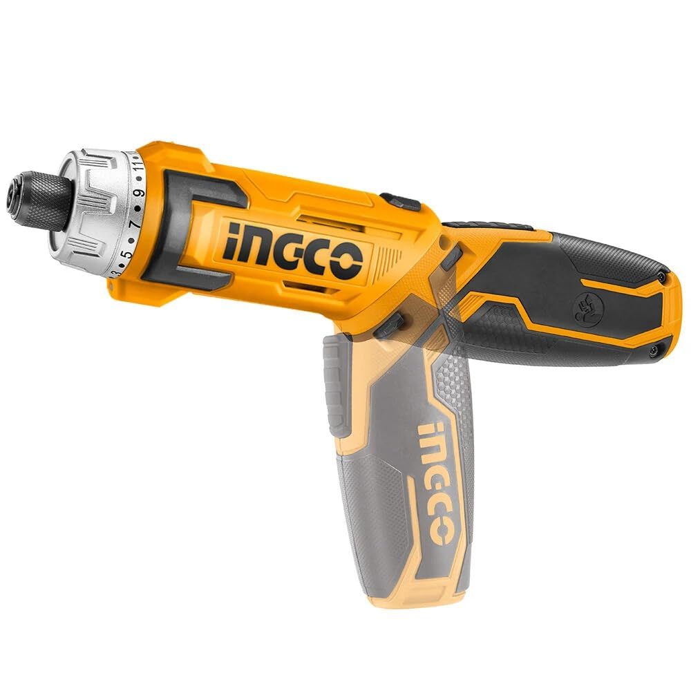 Máy bắn vít pin 8V Ingco CSDLI0801, đầu lục giác 1/4 inch Máy vặn vít cầm tay kèm mũi siết vít 25mm, mũi từ và mũi khoan