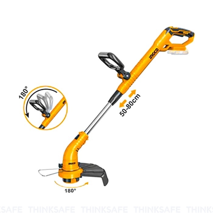 Máy cắt cỏ pin 20V INGCO CGTLI20328, Đường kính cắt 300mm, Chiều dài cần 5m, Không bao gồm pin và bộ sạc - Thinksafe