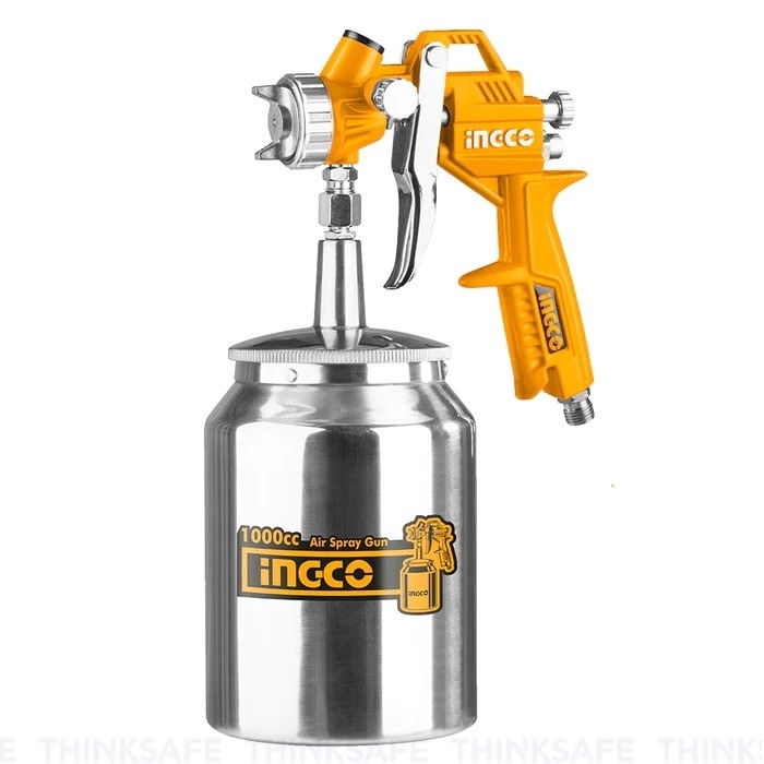 Súng phun sơn INGCO ASG3101 1000cc, Đầu phun 1.5mm, Bình sơn 1000cc, Kèm nhiều đầu nối quốc tế - Thinksafe