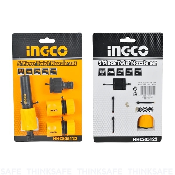 Bộ 5 đầu nối nhanh máy xịt rửa INGCO HHCS05122, Chất lượng Tốt giống STANLEY - Thinksafe