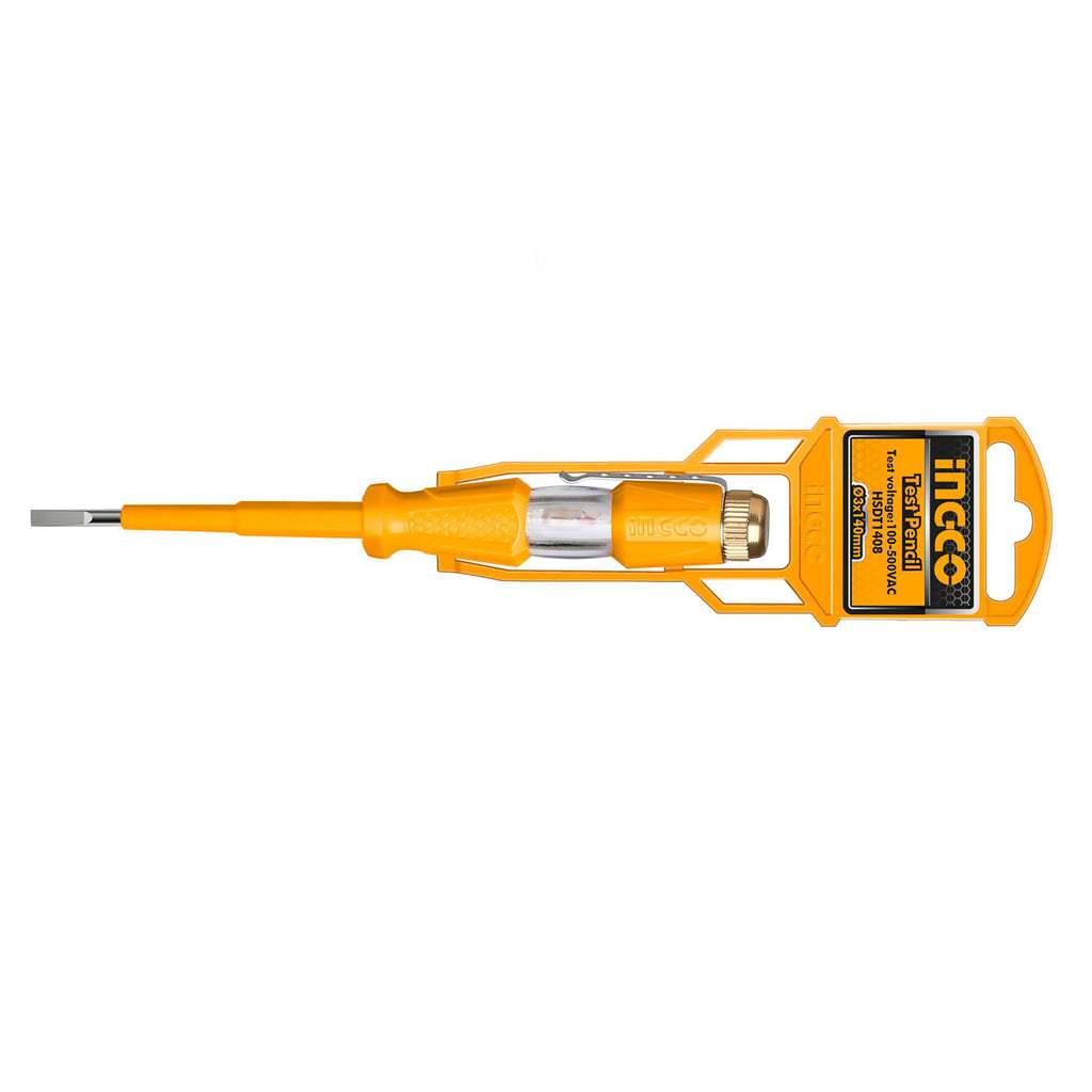 Bút thử điện INGCO HSDT1408 HSDT1908 kiểm tra dòng xoay chiều AC 100-500V, kích thước 3x140mm và 4x190mm - Thinksafe