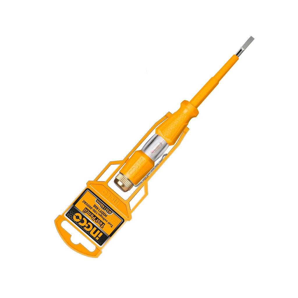 Bút thử điện INGCO HSDT1408 HSDT1908 kiểm tra dòng xoay chiều AC 100-500V, kích thước 3x140mm và 4x190mm - Thinksafe