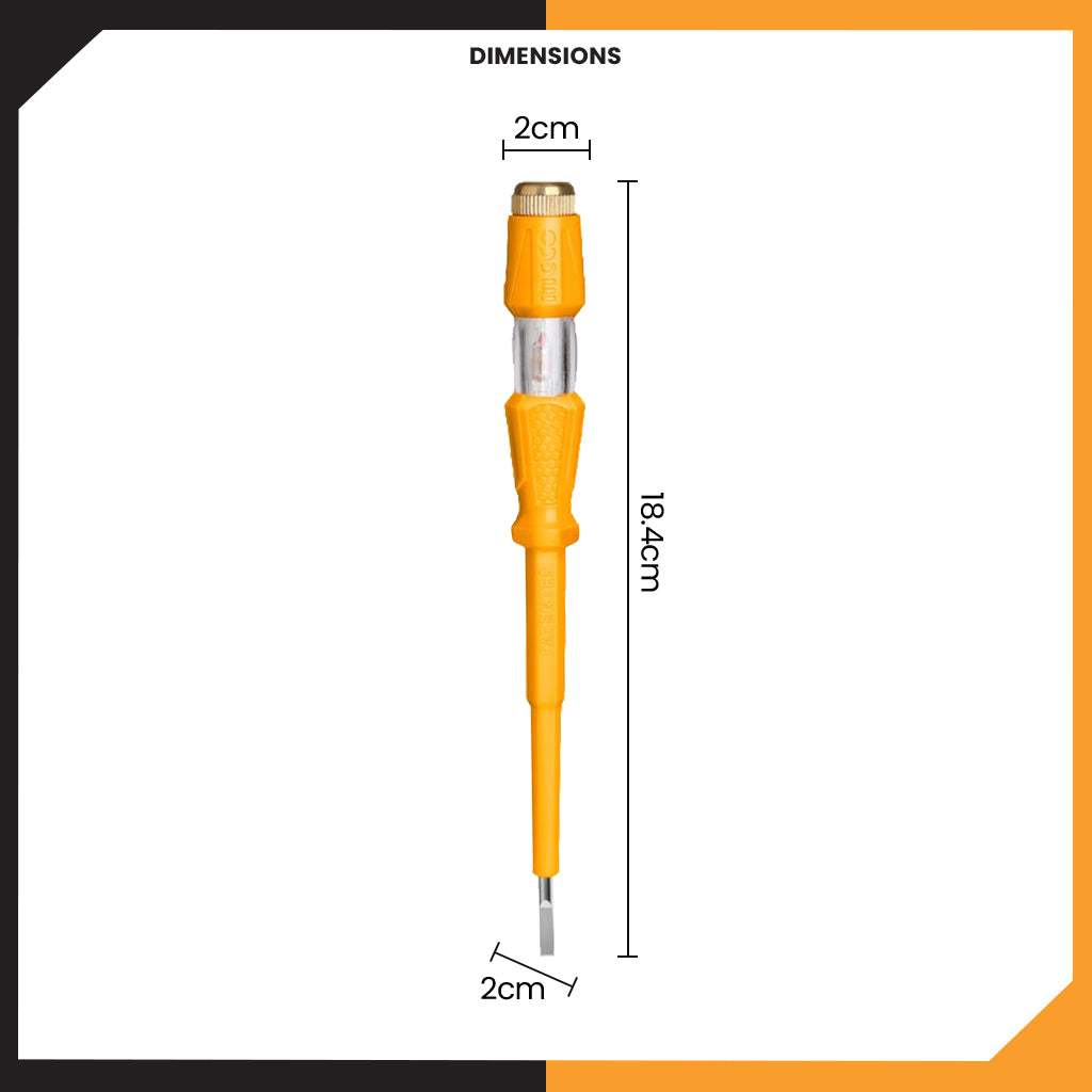 Bút thử điện INGCO HSDT1408 HSDT1908 kiểm tra dòng xoay chiều AC 100-500V, kích thước 3x140mm và 4x190mm - Thinksafe