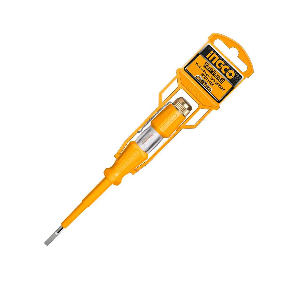 Bút thử điện INGCO HSDT1408 HSDT1908 kiểm tra dòng xoay chiều AC 100-500V, kích thước 3x140mm và 4x190mm - Thinksafe