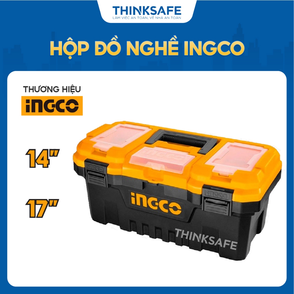 Hộp đựng đồ nghề nhiều kích thước INGCO chịu va đập, chất liệu nhựa PP độ bền cao, có ngăn đựng linh kiện - Thinksafe