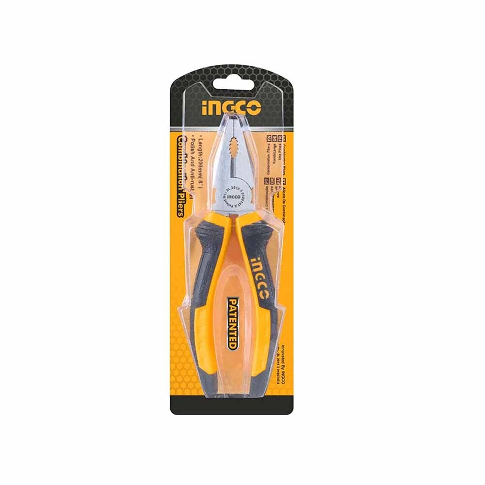 Kìm răng INGCO HCP08168 6 inch - 8 inch, láng bóng, chống gỉ, tay cầm hai màu - Thinksafe