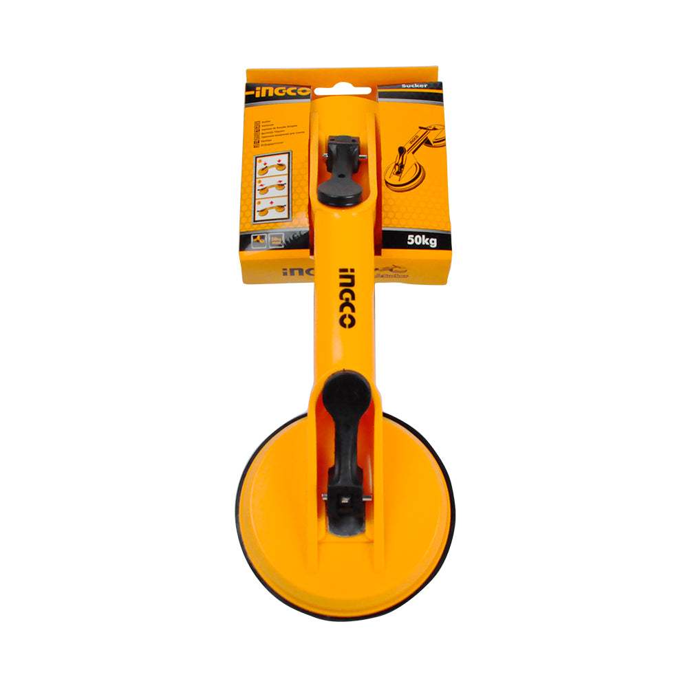 Giác hút kính hai đầu INGCO HSU025001, Tay cầm nhựa ABS, Đường kính đĩa tròn 115mm - Hút tối đa 50kg - Thinksafe