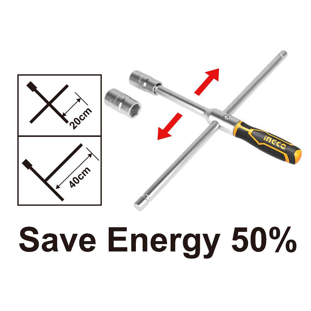 Tắc kê chữ thập INGCO HRCW40231 4 loại 1/2 inch 17-23mm, Luyện rèn và mạ bằng thép crom, Tiết kiệm sức lực - Thinksafe