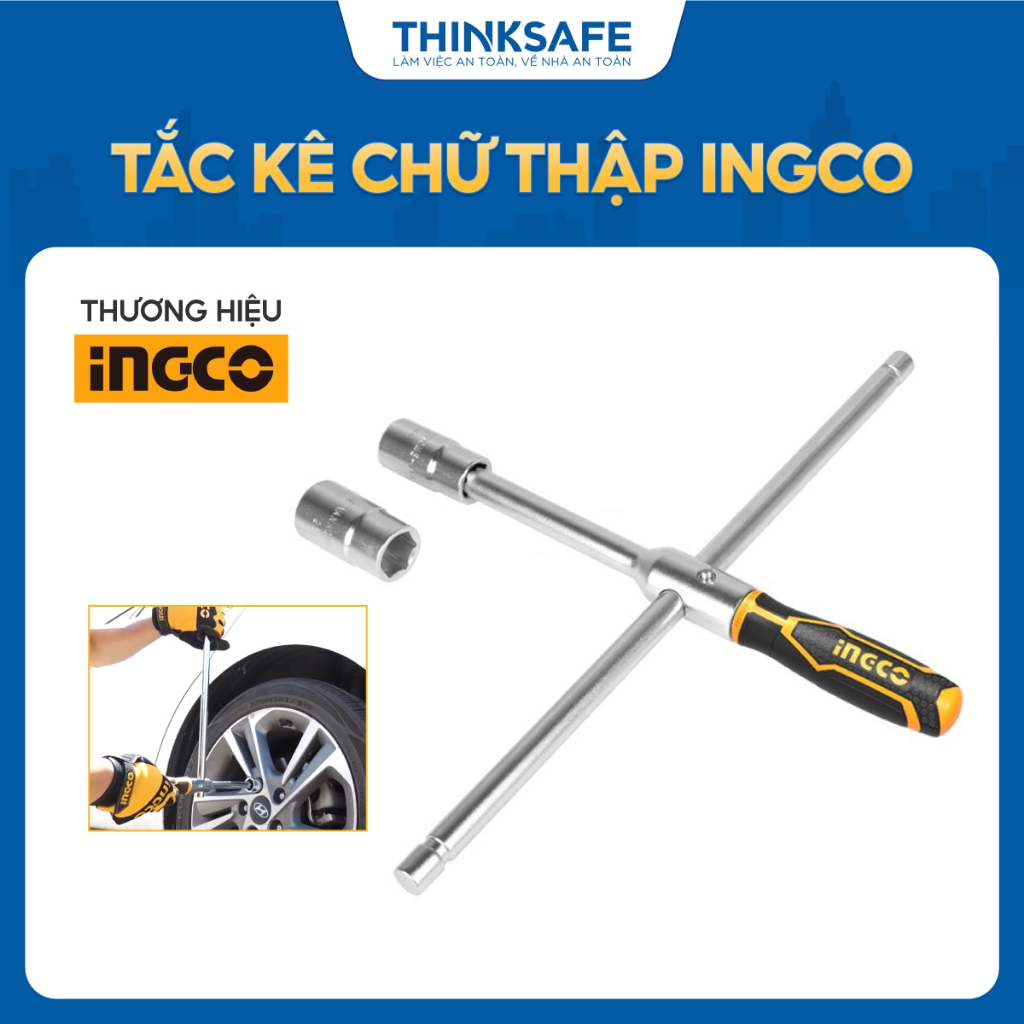 Tắc kê chữ thập INGCO HRCW40231 4 loại 1/2 inch 17-23mm, Luyện rèn và mạ bằng thép crom, Tiết kiệm sức lực - Thinksafe