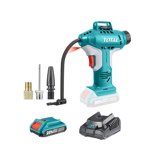 Máy bơm hơi pin 20V Total áp suất 160psi, mô tơ chổi than, chưa kèm pin sạc, bơm xe máy chính hãng - Thinksafe