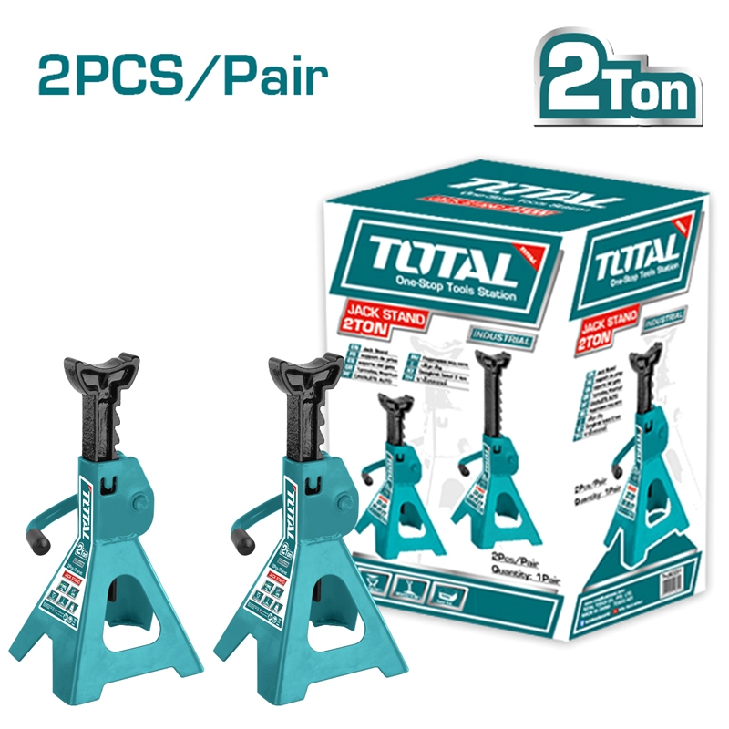 Đội kê 2 tấn, 3 tấn Total THJS0201 THJS0301 Đội xe ô tô nâng tối thiểu 250mm - 270mm, tối đa 380mm - 410mm, đế nâng lớn