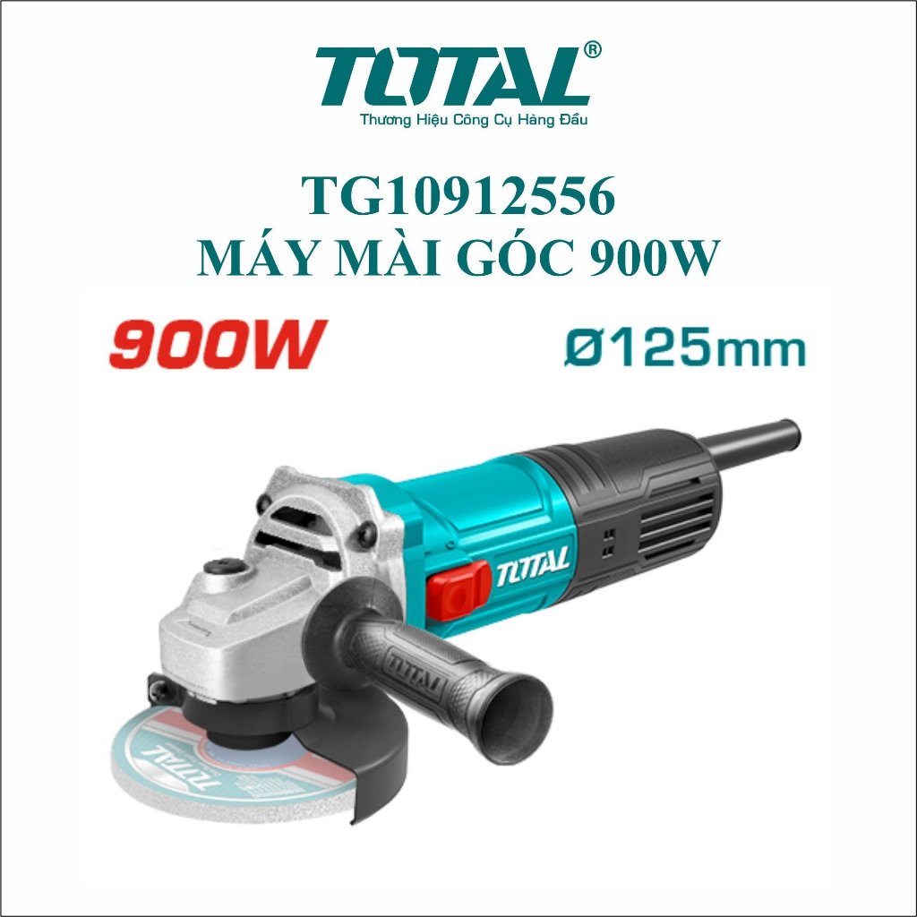 Máy mài góc đĩa mài 125mm TOTAL công suất 900W - 1500W, trục chính m14, Máy cắt cầm tay kèm tay cầm phụ - Thinksafe