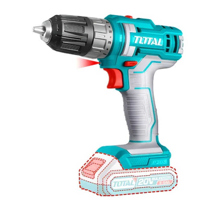 Máy khoan pin Total 20V, Mô-men xoắn 45Nm & 60Nm Khả năng khoan 0.8-13mm, Khóa trục chính máy khoan cầm tay - Thinksafe