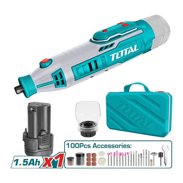 Máy mài khuôn dùng pin TOTAL 12V-20V, Tốc độ thay đổi, Kích thước mũi mài 3.2mm, phân phối chính hãng Thinksafe