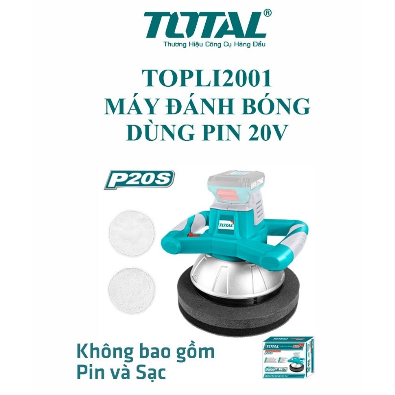 Máy đánh bóng dùng Total pin 20V Không kèm Pin, sạc