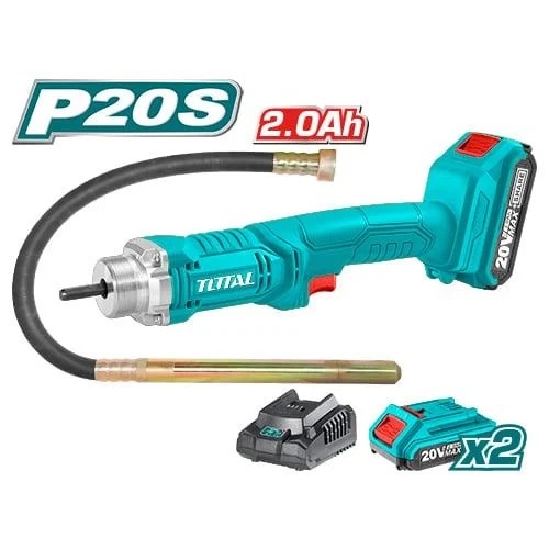 Máy đầm bê tông dùng pin 20V Total tốc độ không tải 2300v/p, đường kính dây đầm 35x120mm, Máy rung bê tông  - Thinksafe