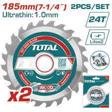 Bộ 2 lưỡi cưa TCT Total TAC2331853, siêu mỏng 185mm, lỗ cốt 20mm, sơ mi 16mm, độ dày 1.0mm, chính hãng - Thinksafe