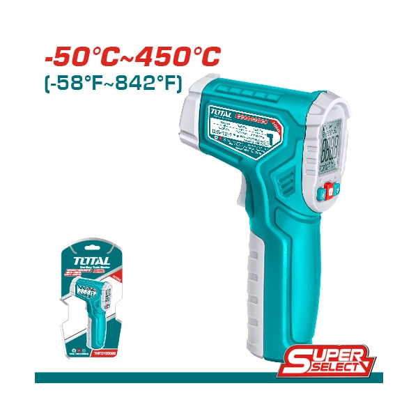 Nhiệt kế hồng ngoại Total THIT0155028, nhiệt độ -50°C đến 450°C, không dành đo nhiệt độ cơ thể người - Thinksafe