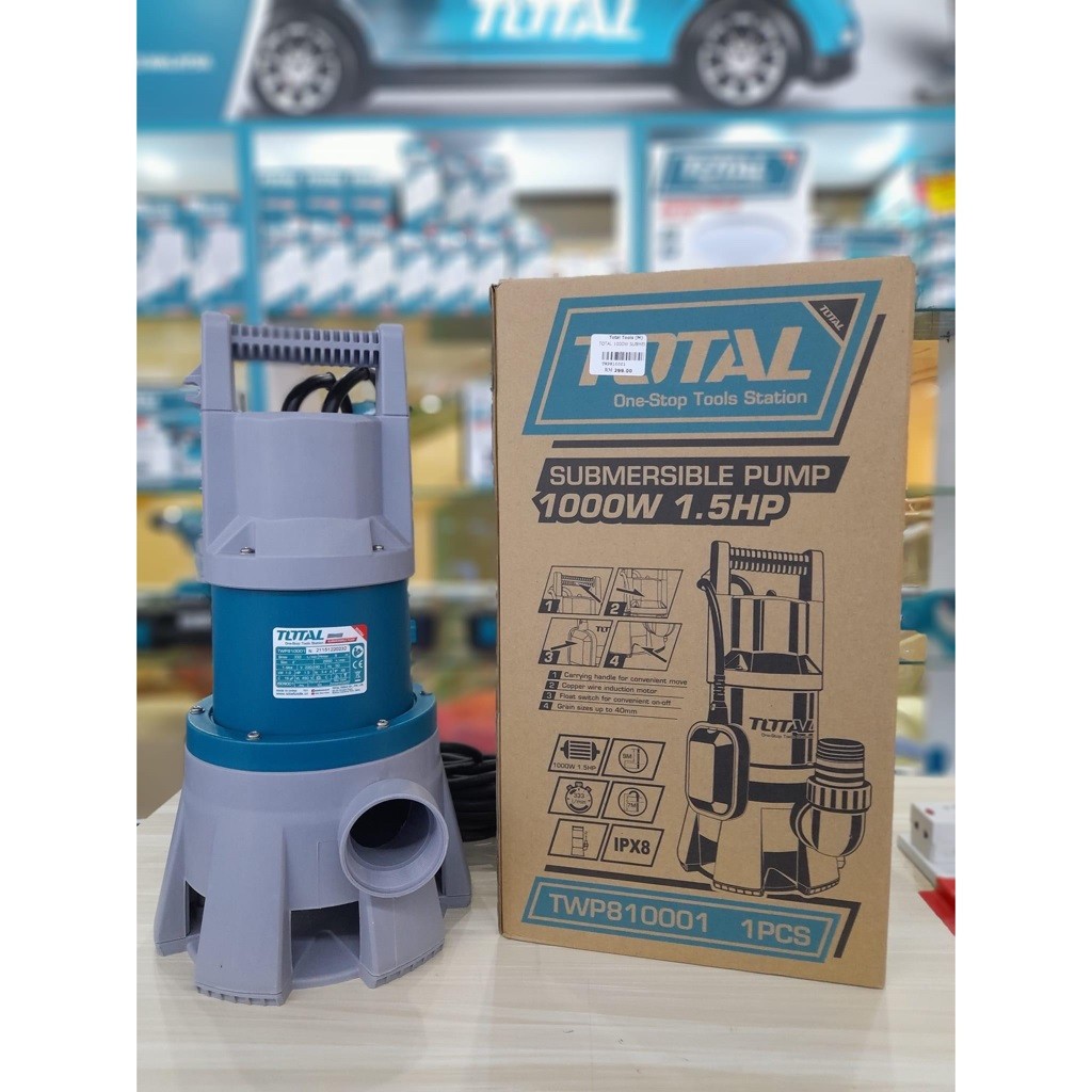 Bơm chìm thải vỏ nhựa Total công suất 750W - 1000W, tốc độ dòng chảy tối đa: 216L/P, Bơm chìm chính hãng -Thinksafe