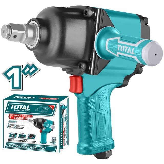 Máy bắn bulong khí nén Total, đầu vặn vuông 12.5mm - 25mm, mô men xoắn 312 - 1800Nm, Máy siết bulong hơi, cơ chế búa đôi