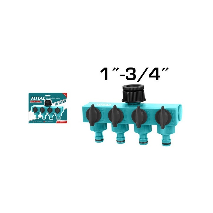 Đầu chia ống nước Total THHC1202, THHC604101, đầu ống nối 2 - 4 chiều, chất liệu ABS và PP, ống nối thủy lực - Thinksafe