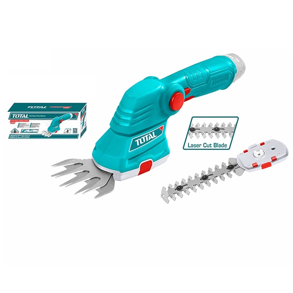 Máy cắt hàng rào dùng pin 12V - 20V mini Total, chất liệu lưỡi SK5, tốc độ không tải 1300 - 1200 vòng / phút - Thinksafe