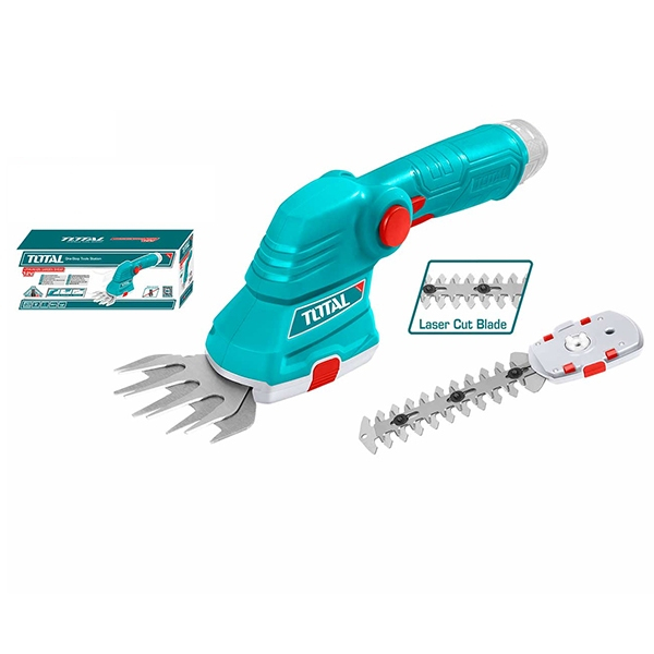 Máy cắt hàng rào dùng pin 12V - 20V mini Total, chất liệu lưỡi SK5, tốc độ không tải 1300 - 1200 vòng / phút - Thinksafe