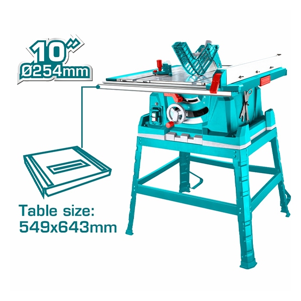 Máy Cưa Gỗ Bàn Total TS526043 2600W, Tốc độ không tải 4800 V/p, Chân đỡ bằng thép 4 chân, Máy Cưa chính hãng - Thinksafe