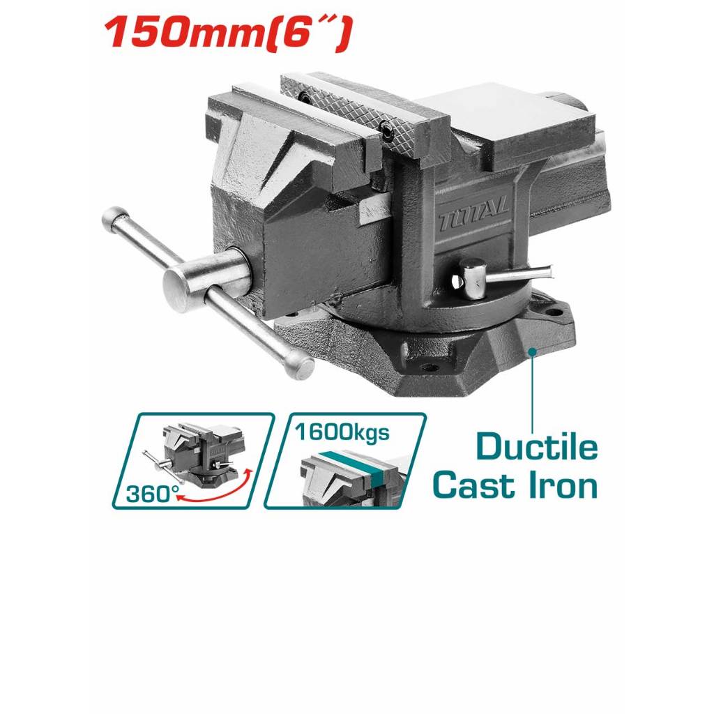 Ê tô kẹp bàn Total, lực kẹp tối đa 1300 - 2500KGS, giữ chặt chi tiết, kẹp gỗ, kẹp sắt đa năng, chính hãng - Thinksafe