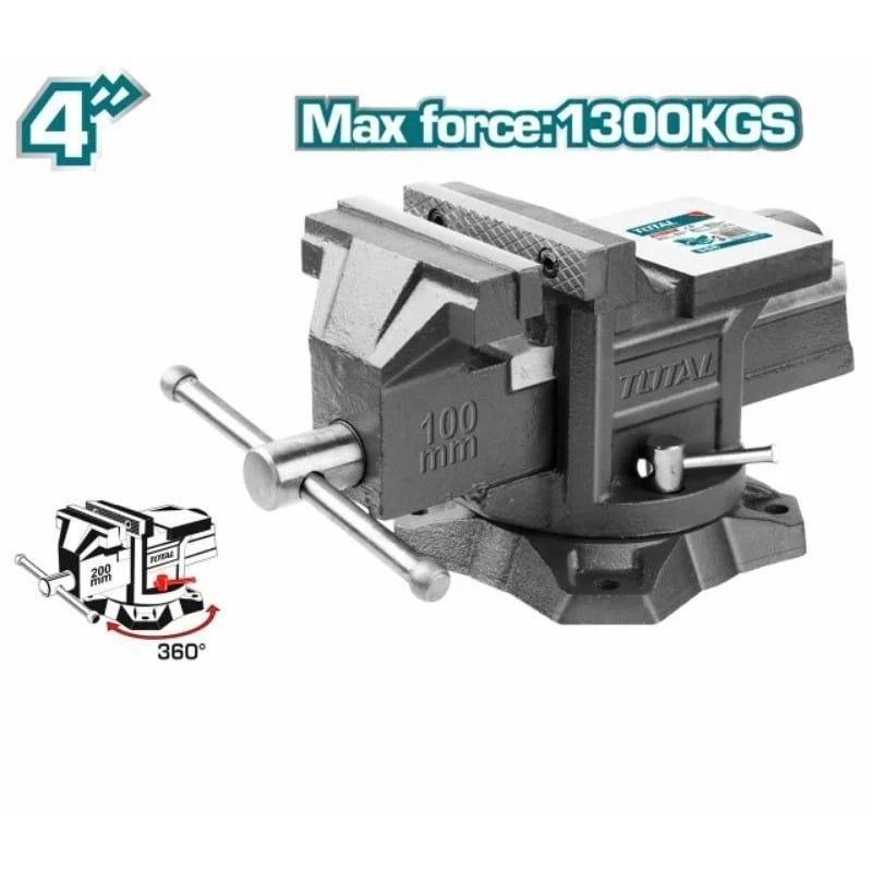 Ê tô kẹp bàn Total, lực kẹp tối đa 1300 - 2500KGS, giữ chặt chi tiết, kẹp gỗ, kẹp sắt đa năng, chính hãng - Thinksafe