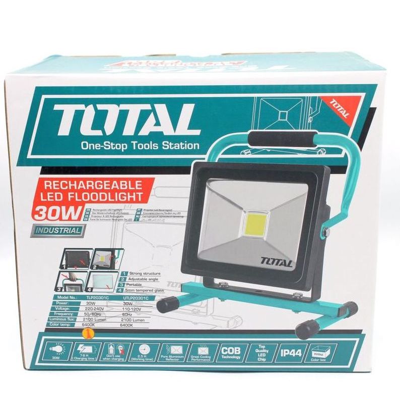 Đèn Led Xách Tay TOTAL TLP20202-TLP20301C, công suất 20W, thời gian sáng 2.5h, IP44, IP54, đèn chính hãng - Thinksafe