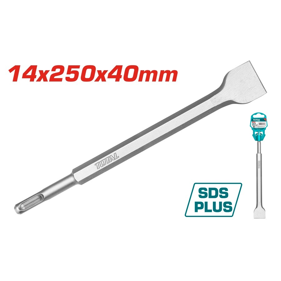 Mũi đục đuôi gài Total, mũi đục dẹp và mũi đục nhọn chuyên dùng để đục, khoét bề mặt cứng như tường, bê tông- Thinnksafe