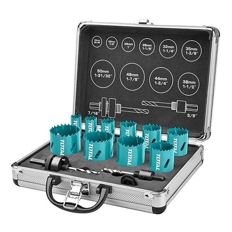 Bộ mũi khoét kim loại Total, chuyên dùng để khoét gỗ, kích thước khoét từ 19mm - 64mm, phân phối chính hãng - Thinksafe