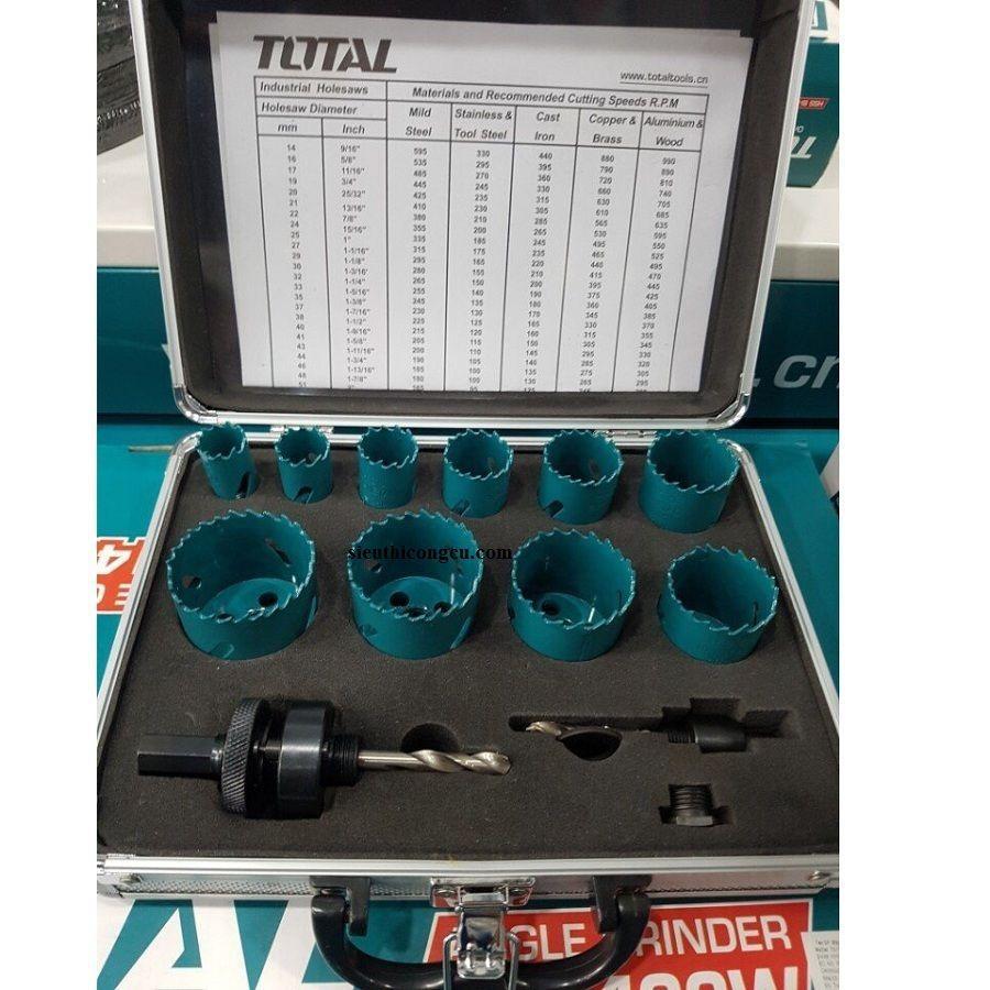 Bộ mũi khoét kim loại Total, chuyên dùng để khoét gỗ, kích thước khoét từ 19mm - 64mm, phân phối chính hãng - Thinksafe