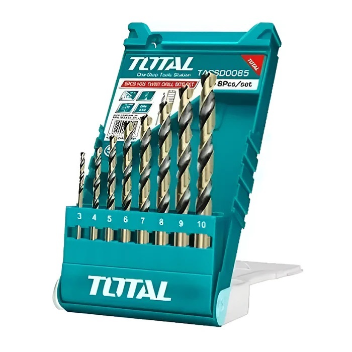 Bộ mũi khoan kim loại đuôi trơn Total, bộ 6 - 12 mũi khoan, đầy đủ các kích thước từ 2mm - 10mm, chính hãng - Thinksafe