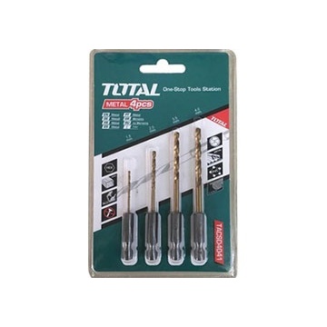 Bộ 4 mũi khoan kim loại đuôi gài Total TACSD4041, kích thước 1.5 - 4.0mm, mũi khoan đuôi lục giác 4 chi tiết - Thinksafe