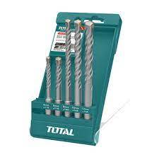 Bộ mũi khoan bê tông Total, đầu gài kích thước từ 5-16mm chống mài mòn, gỉ set, chịu lực tốt, chính hãng - Thinksafe