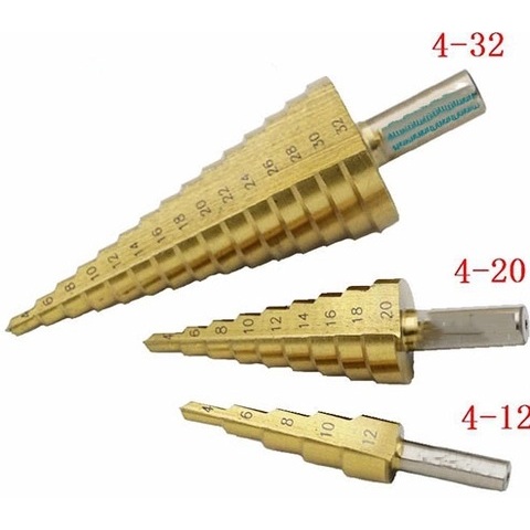 Mũi khoan bậc Total, Kích thước 10mm - 45mm, mũi khoan tháp dùng cho thép tấm, phân phối chính hãng - Thinksafe