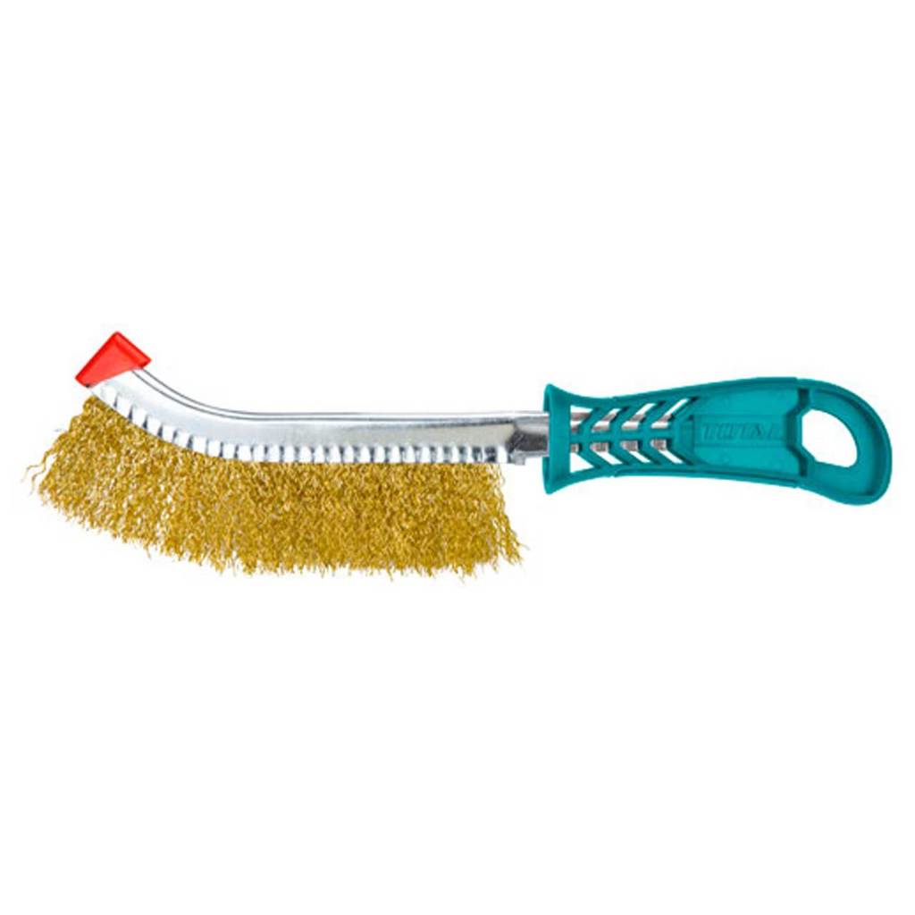 Bàn Chải Thép TOTAL THT92102,  tay cầm nhựa chắc chắn, chiều dài 250mm, phân phối chính hãng - Thinksafe