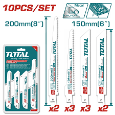 Bộ lưỡi cưa kiếm Total, dùng để cưa kim loại, bộ 5 - 10 lưỡi cưa kiếm cắt gỗ ( có đinh) và kim loại - Thinksafe
