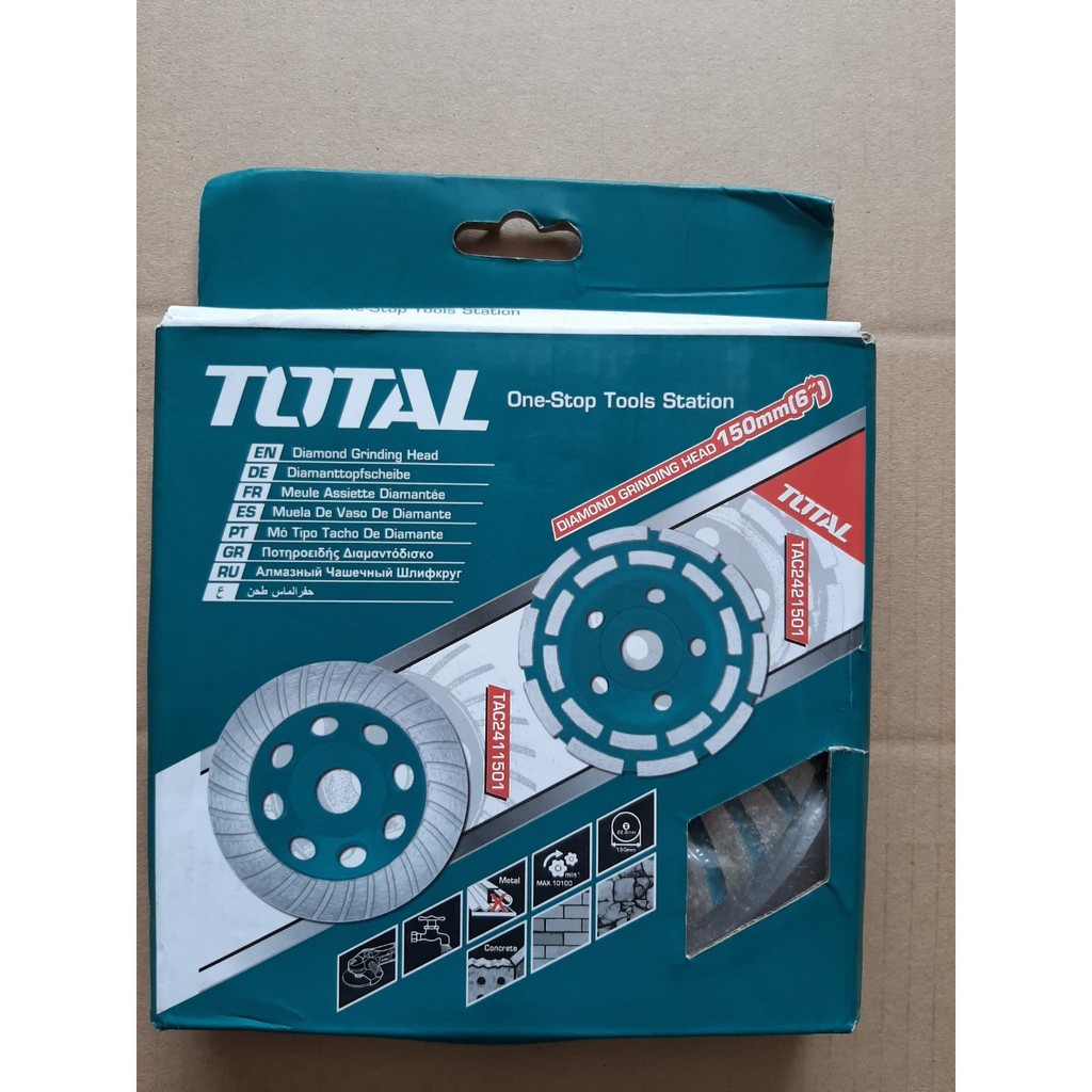 Chén mài đá/bê tông ít răng Total, đường kính 100 - 180mm, độ rộng lưỡi mài 20mm, lỗ cốt 22.2mm  chính hãng - Thinksafe
