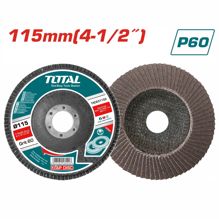 Đĩa nhám xếp Total, kích thước 115mm, đĩa mài nhám, phân phối chính hãng - Thinksafe