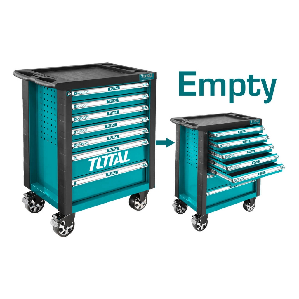 Tủ đồ nghề Total, xe đựng dụng cụ 4 ngăn - 7 ngăn, Độ dày của tủ 0.8-1.0mm, chịu tải lớn Tủ kéo đựng công cụ - Thinksafe