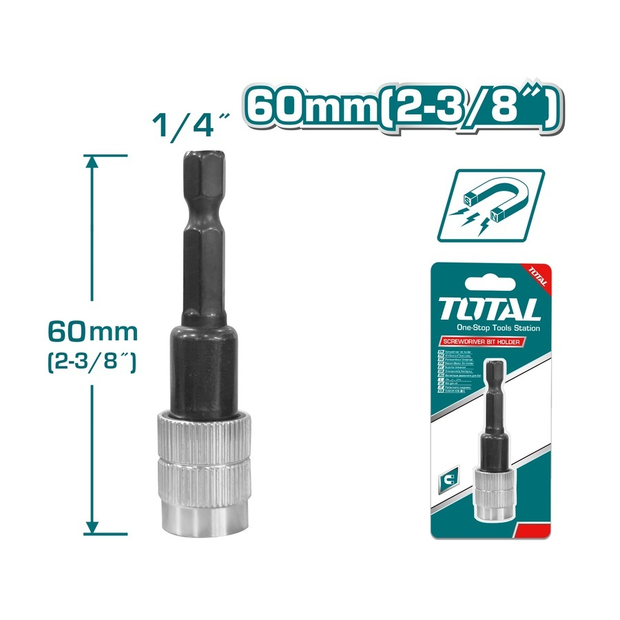 Mũi gắn vặn vít 60mm Total TAC462602, Thoát ra nhanh chóng, Cấu trúc một mảnh cho momen xoắn lớn, có từ tính - Thinksafe