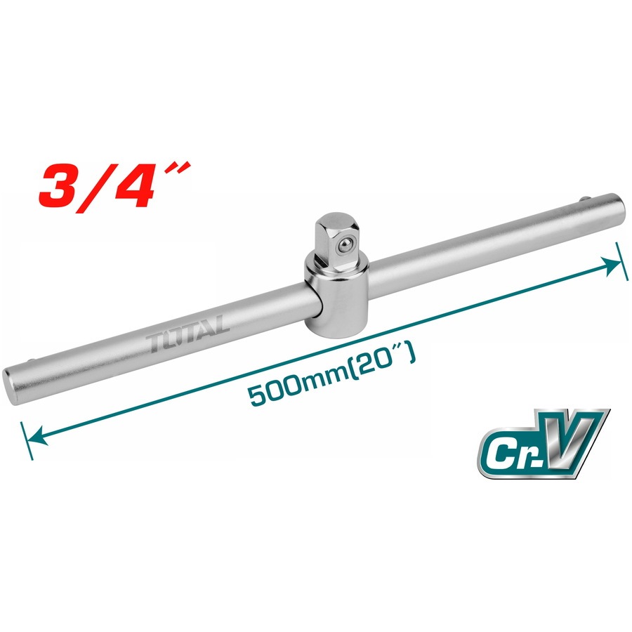 Thanh trượt 3/4 inch Total THTSTB34201 dài 500mm, thép Crv xử lý nhiệt, mạ crom, Cần tuýp trượt chính hãng - Thinksafe