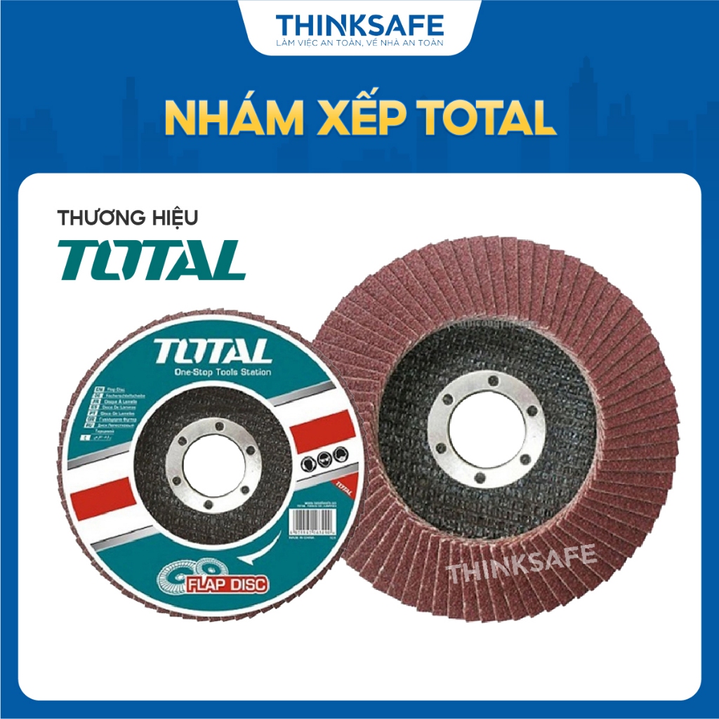 Nhám xếp Total, kích thước 100mm, phụ hợp đánh bóng thép, gang và tấm thép, chính hãng - Thinksafe