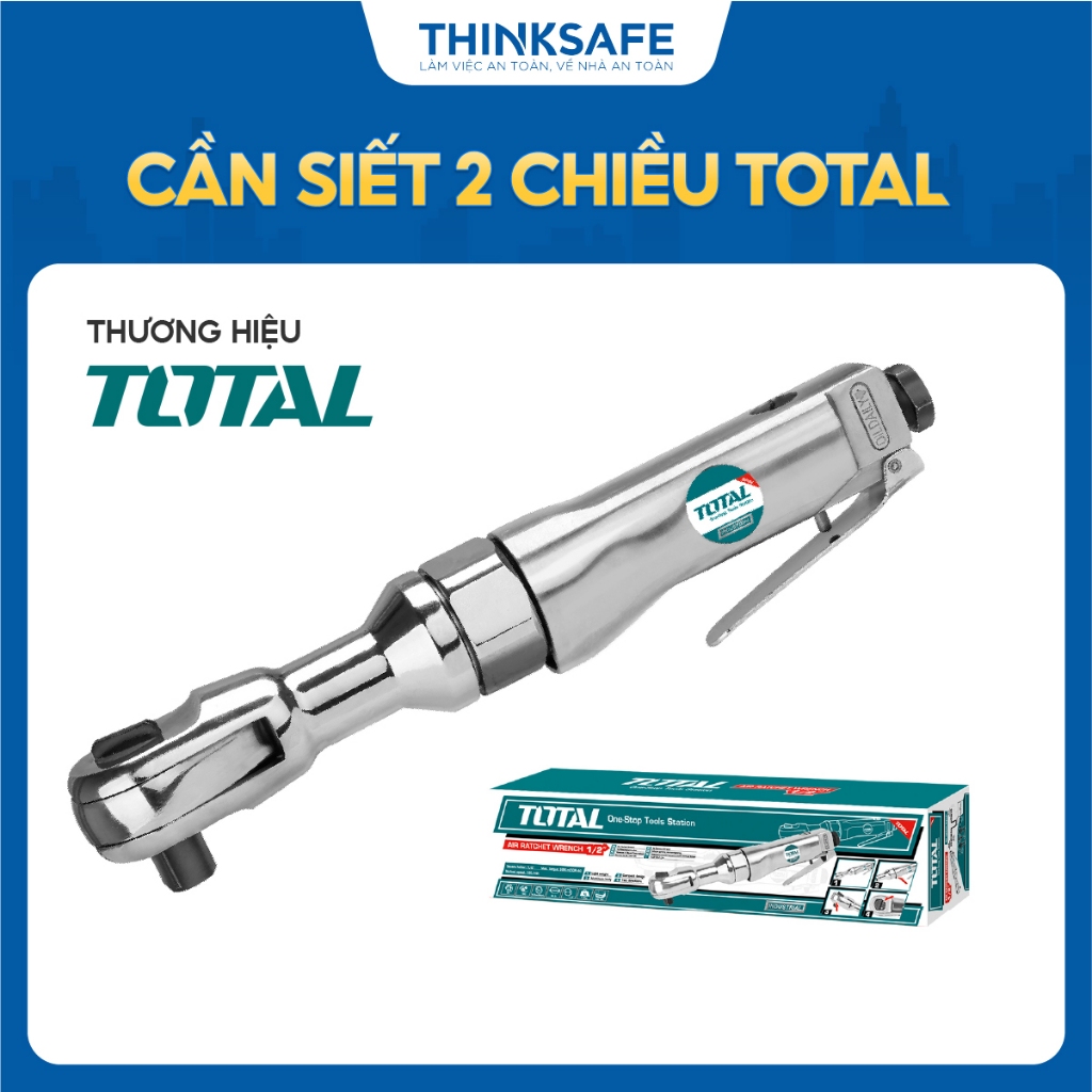 Cần siết lực 2 chiều dùng khí nén Total TAT10121, đầu khẩu vuông 1/2 inch, lực siết 68n.m tốc độ 160 v/p - Thinksafe