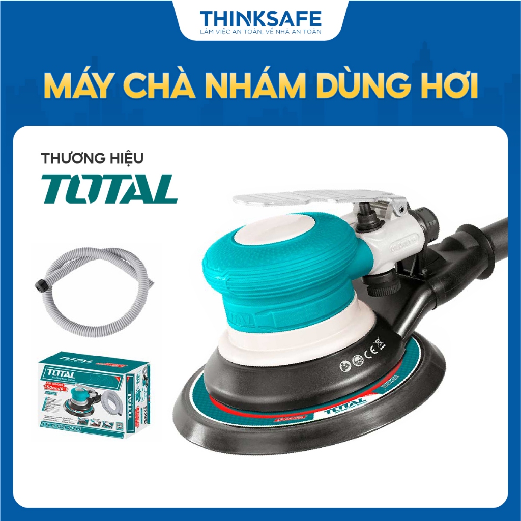 Máy chà nhám dùng hơi Total TAT91512, đĩa nhám 150mm, tốc độ 10500v/p, áp suất 90psi, đầu nối nitto - Thinksafe