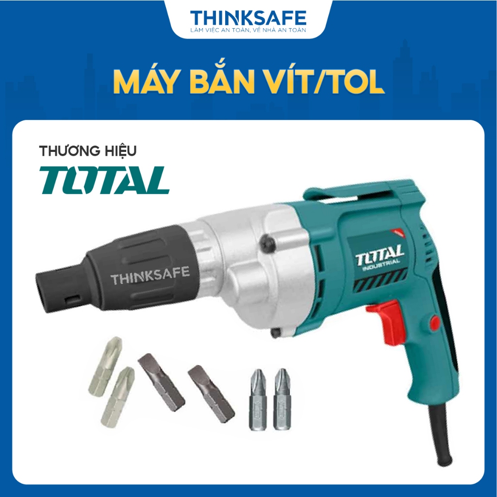 Máy Bắn Vít/Tol TOTAL TD2561, Công suất 500W, kèm theo 6 mũi siết, Máy Bắn chính hãng - Thinksafe